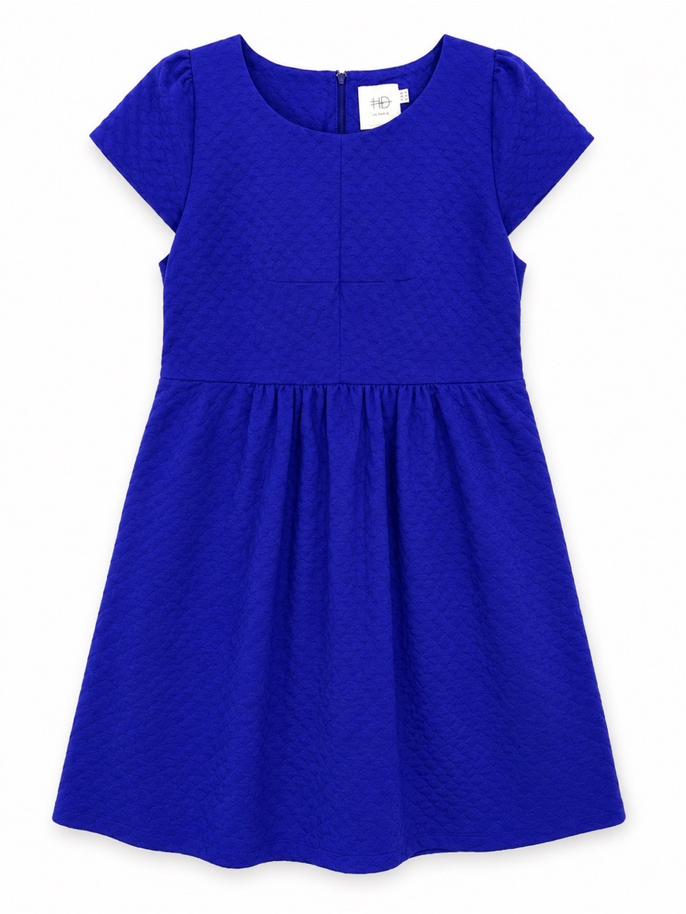 HD in Paris Royal Blue Textured Fit & Flare Dress | Size 14